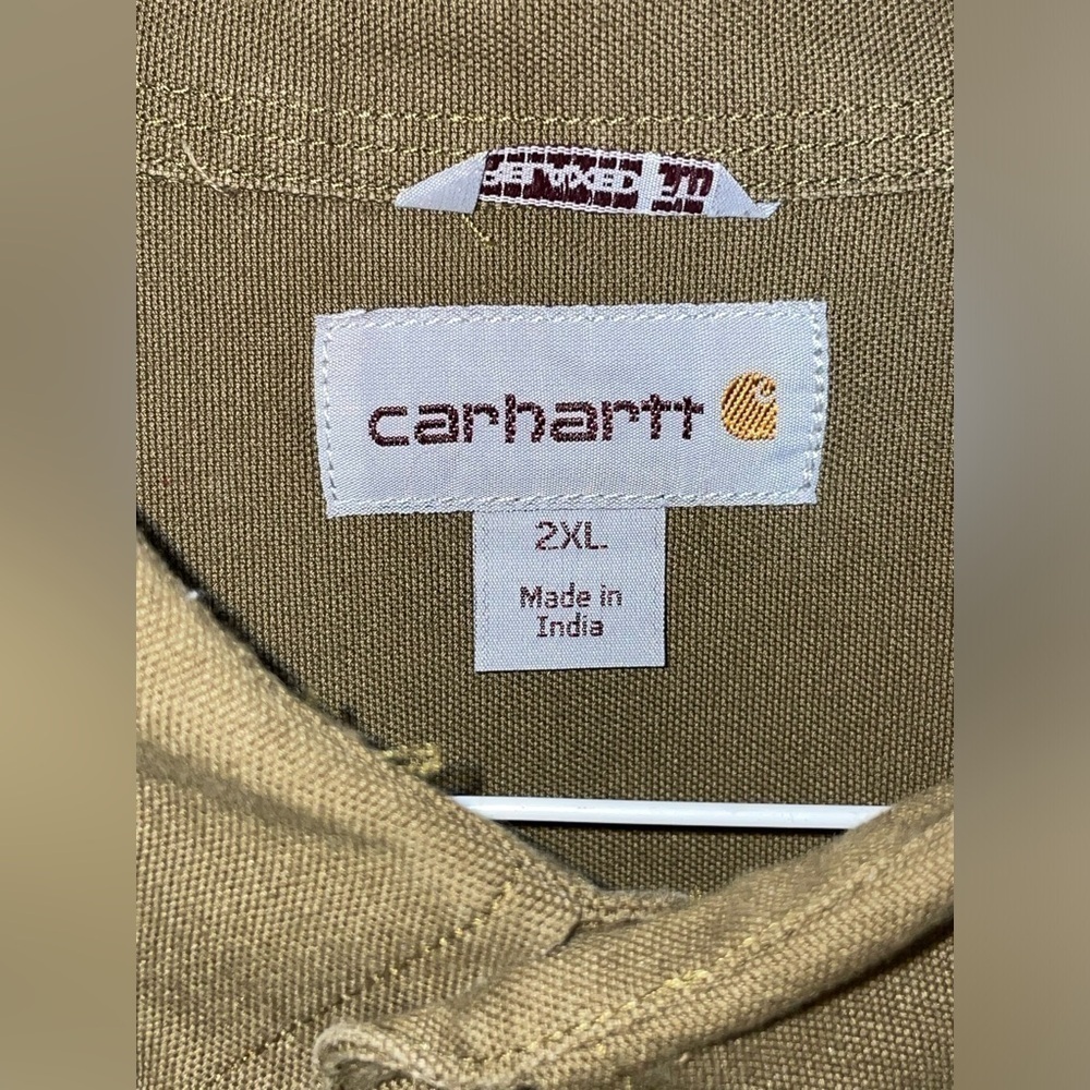 Carhartt Rugged Flex Relaxed Fit Canvas Long Sleeve Shirt 2XL Midweight - Picture 7 of 8